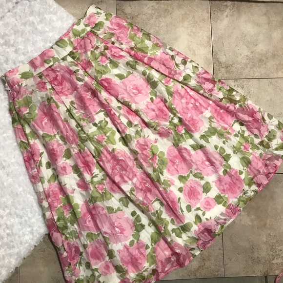 anna be Dresses & Skirts - Anna Be Pink Floral Midi Skirt